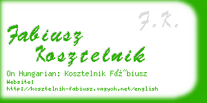 fabiusz kosztelnik business card